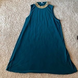 Emerald Green High Neck Dress